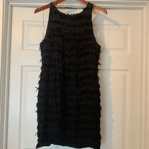 DREW Anthropologie Fringe BLACK sheath Dress